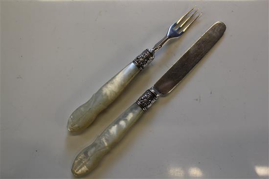 Miniature knife and fork